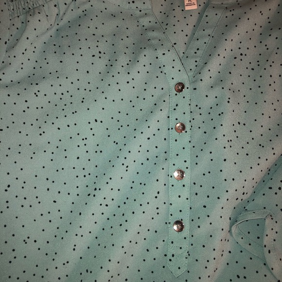 Light Blue Polka Dot Blouse - Picture 3 of 3